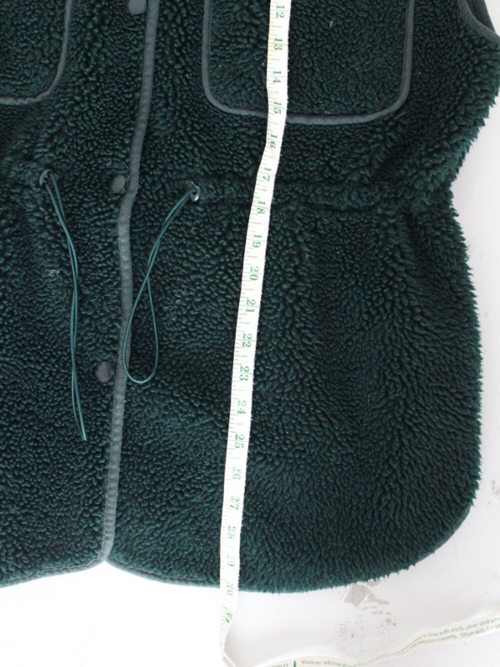 by Anthropologie Cozy Cinched Shearling Vest Size Large in Hunter Green - Picture 7 of 10